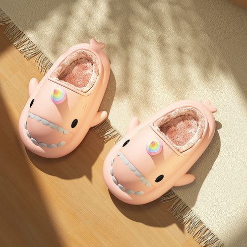 Sharkicks Basic - Invierno, Pantuflas de Tiburón Unicornio, Tacón Abierto